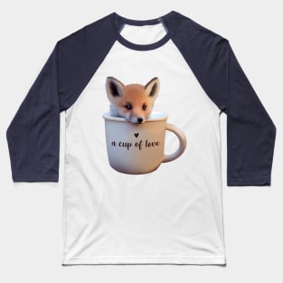 Cute Fox in a Cup Baseball T-Shirt